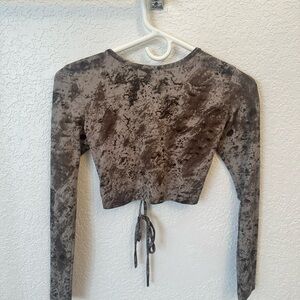 Tie Dye Long Sleeve Crop Top